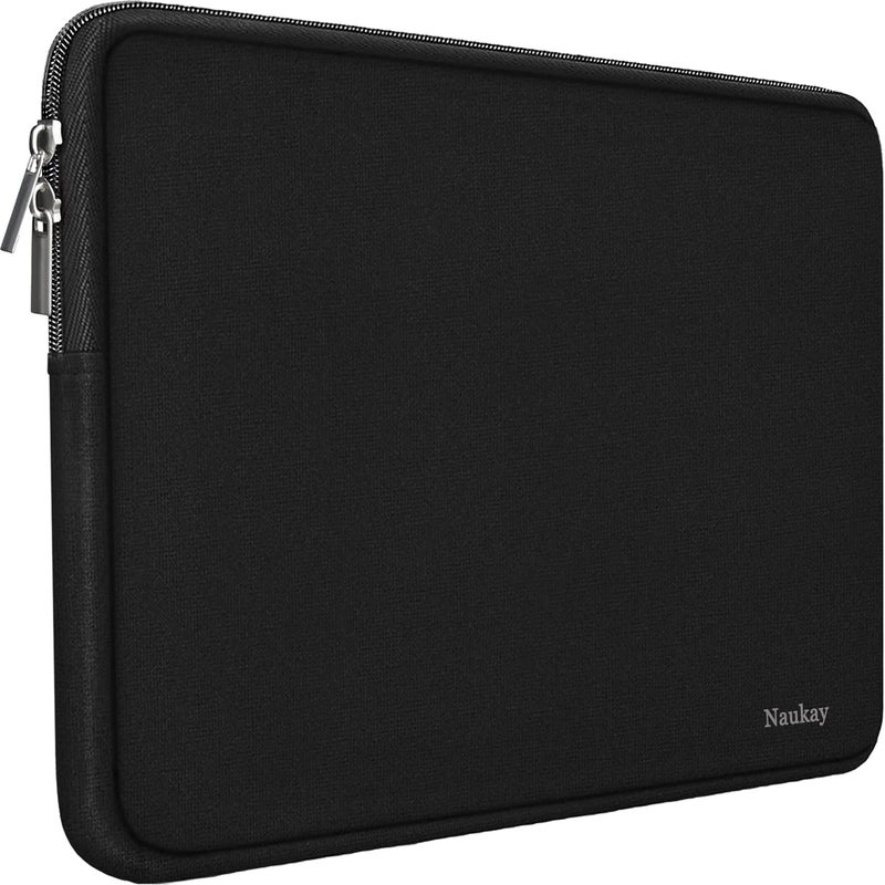 Naukay Laptop Bag 15 Inch, Resistant Neoprene Laptop Sleeve/Notebook Computer Pocket Case/Tablet Briefcase Carrying Bag Compatible for 15.4 inch MacBook Pro, Ultrabook Notebook, (Black) - Image 1